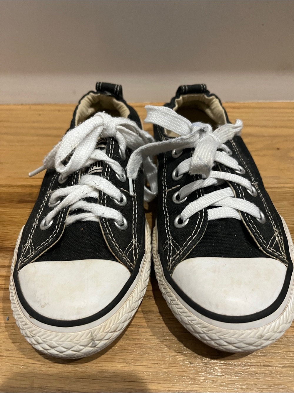 Converse Kids Black & White Low-Top Canvas Sneakers